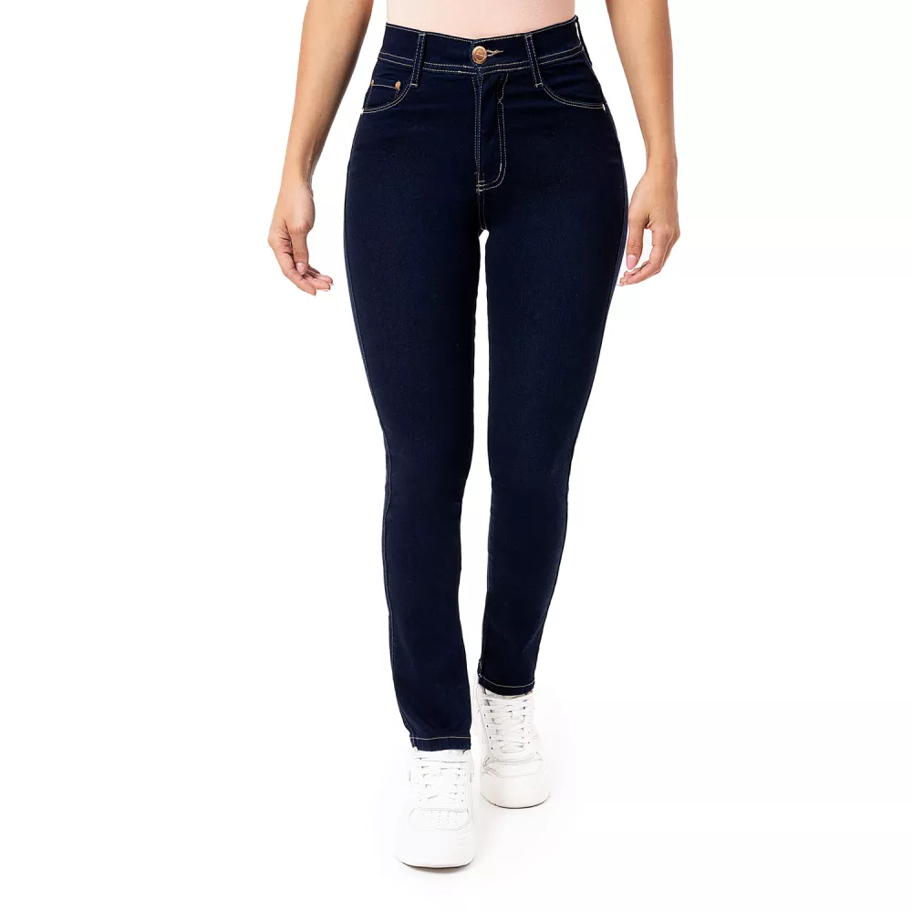 Pantalón Mujer Jean High Stch. Cnt/Sptl Rafaela Azul Marino