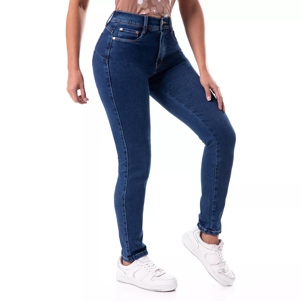 Pantalón Mujer Jean High Stch. Cnt/Sptl Rafaela Azul Marino