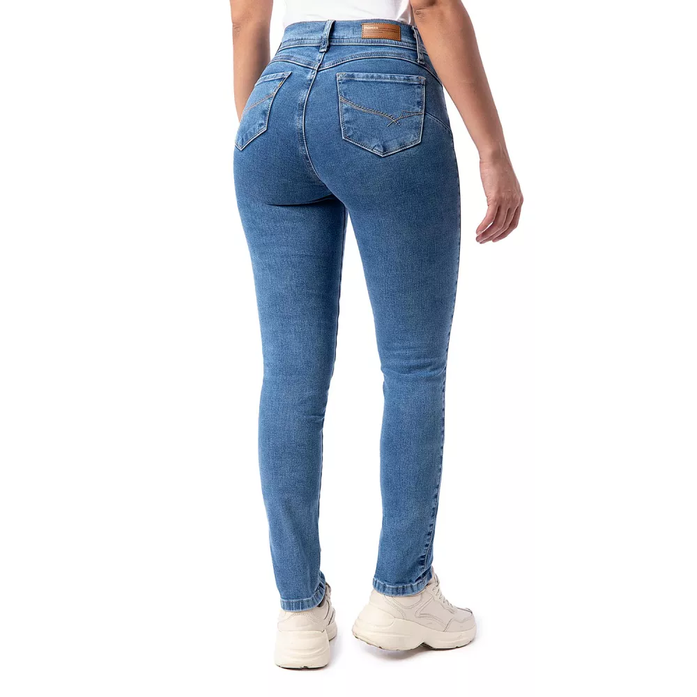 Pantalón Mujer Jean High Stch. Cnt/Sptl Rafaela Azul Marino